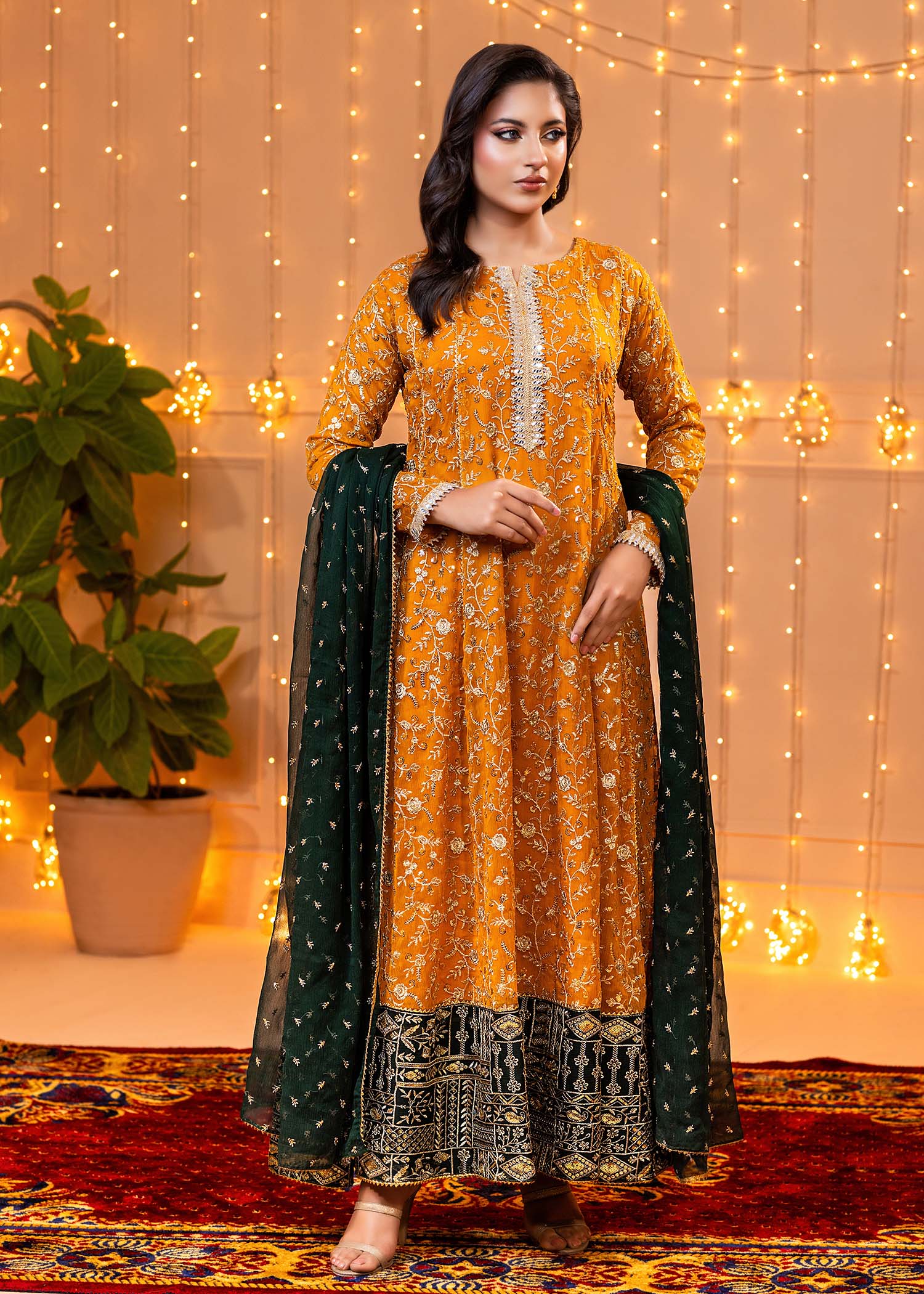 Ayesha Closet Hajra Noor Mustard Women 3pcs