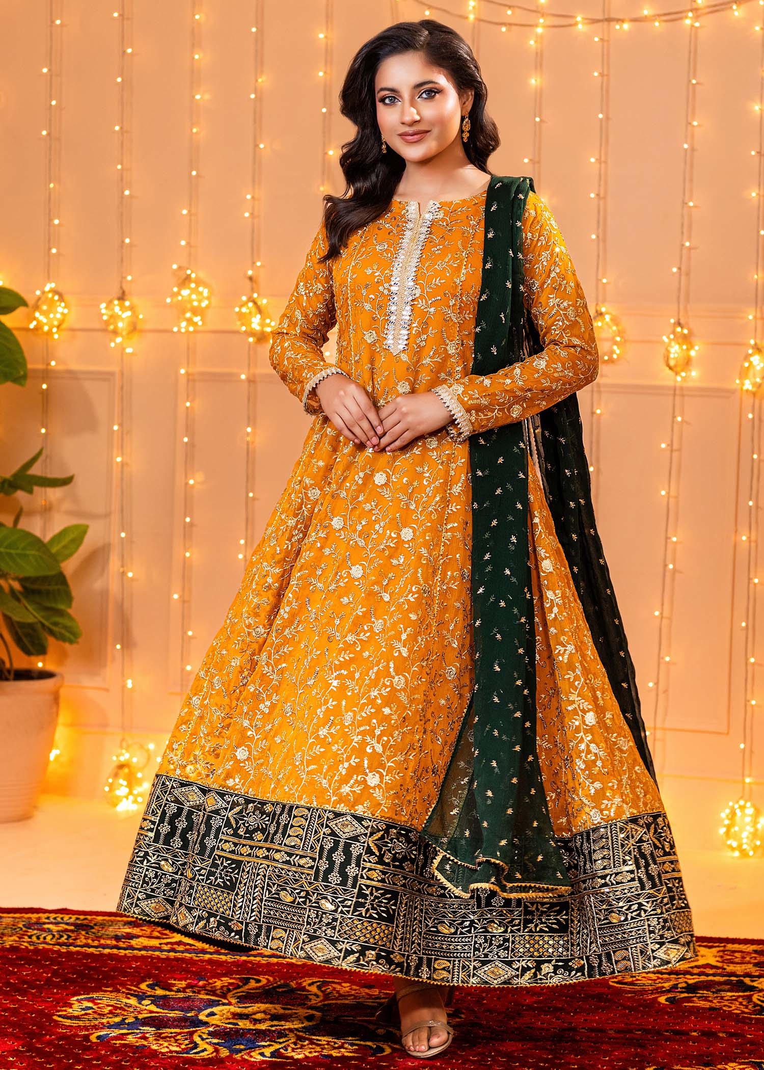 Ayesha Closet Hajra Noor Mustard Women 3pcs