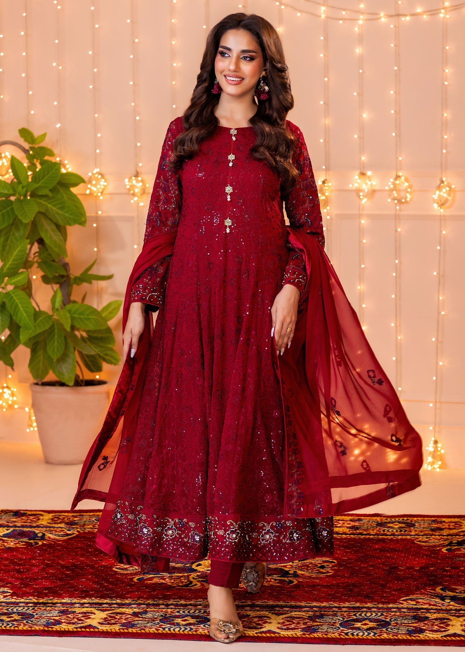 Ayesha Closet Dilaara Maroon Women 3pcs