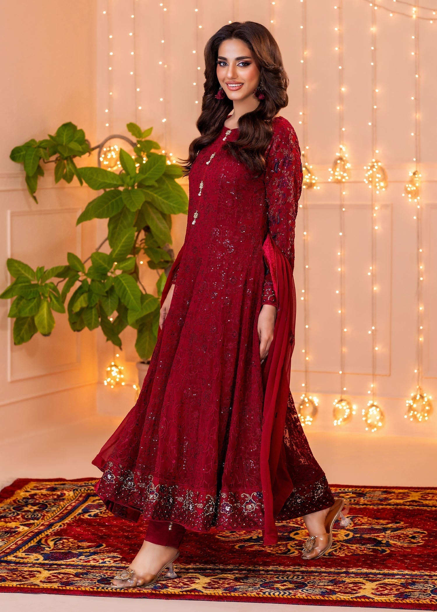 Ayesha Closet Dilaara Maroon Women 3pcs