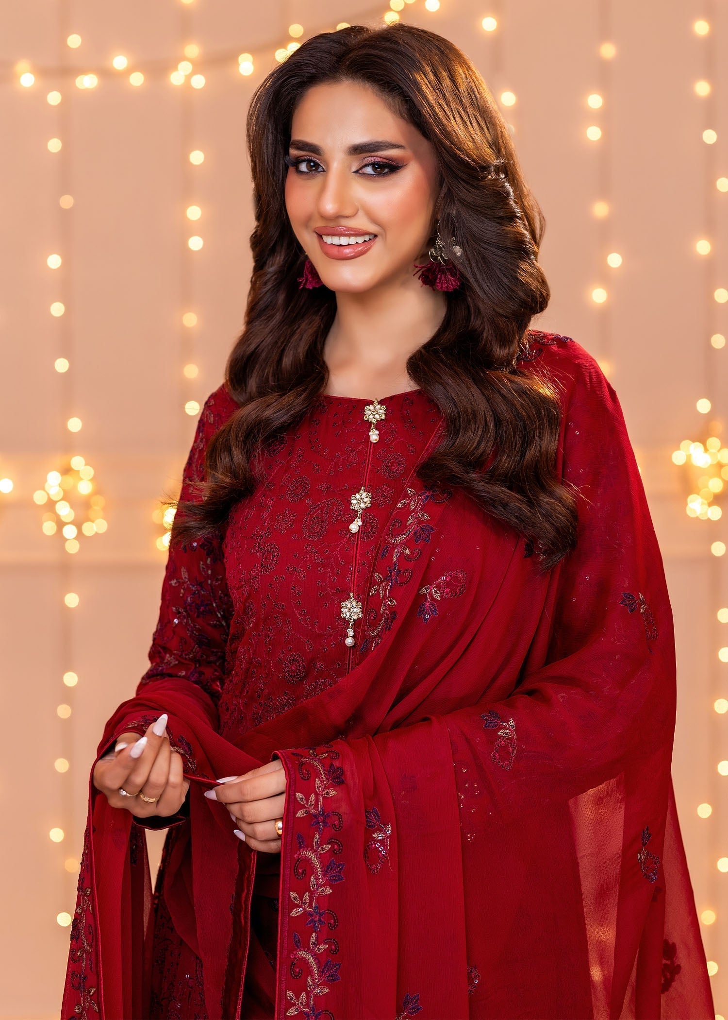 Ayesha Closet Dilaara Maroon Women 3pcs