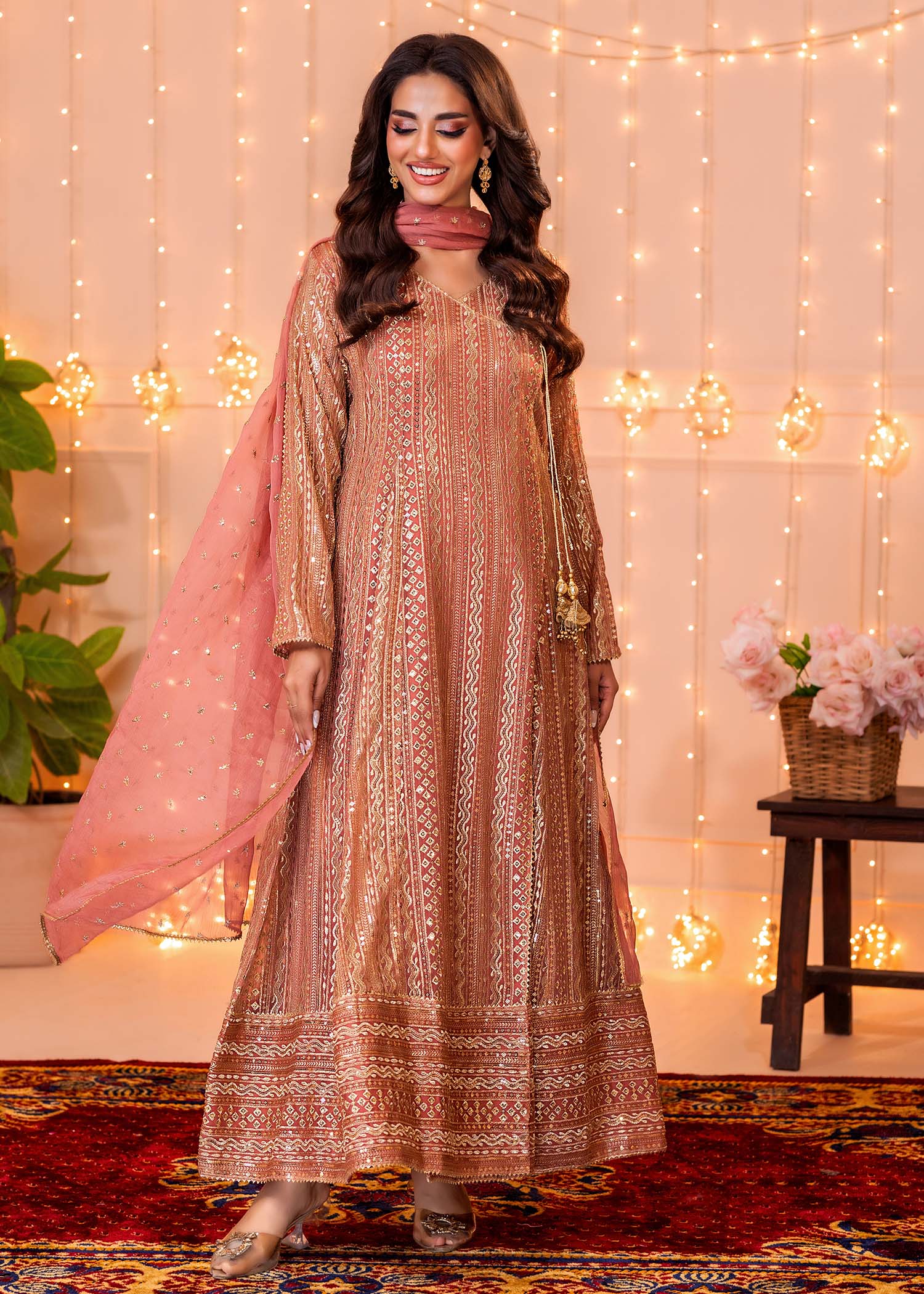 Ayesha Closet Zulaikha Coral Pink Women 3pcs