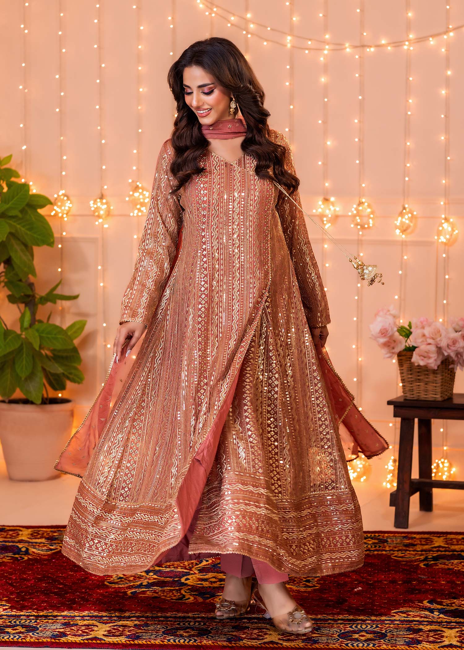 Ayesha Closet Zulaikha Coral Pink Women 3pcs