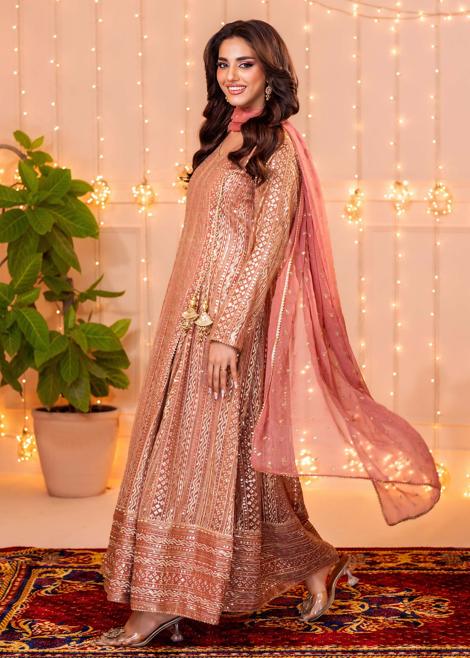 Ayesha Closet Zulaikha Coral Pink Women 3pcs