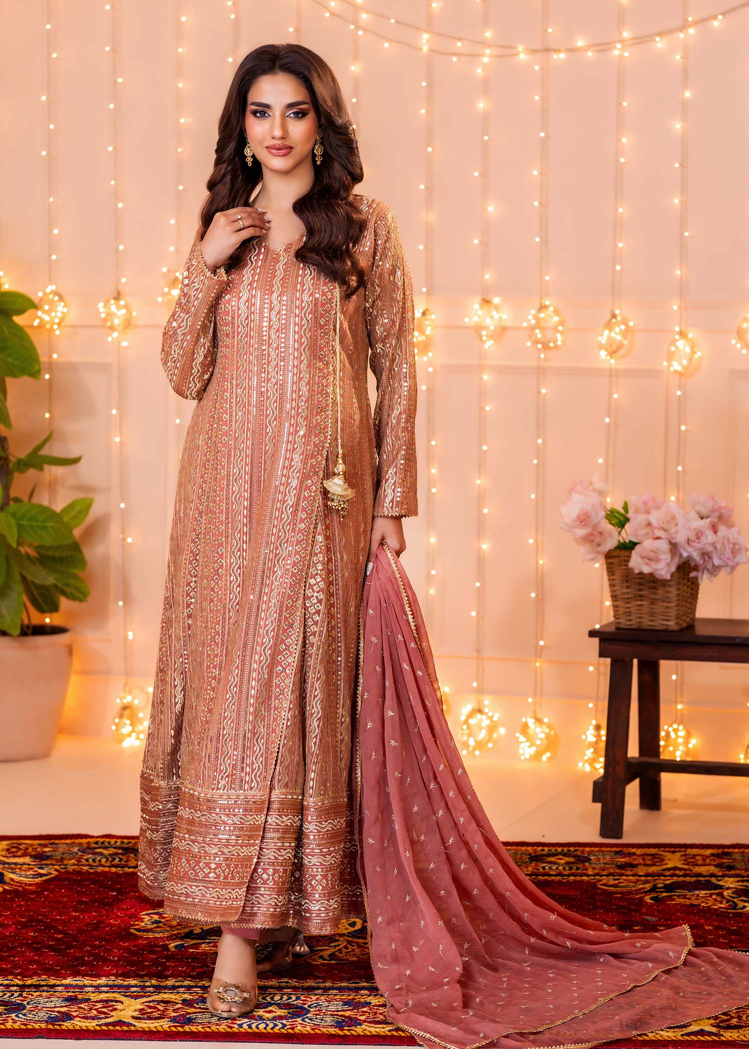 Ayesha Closet Zulaikha Coral Pink Women 3pcs