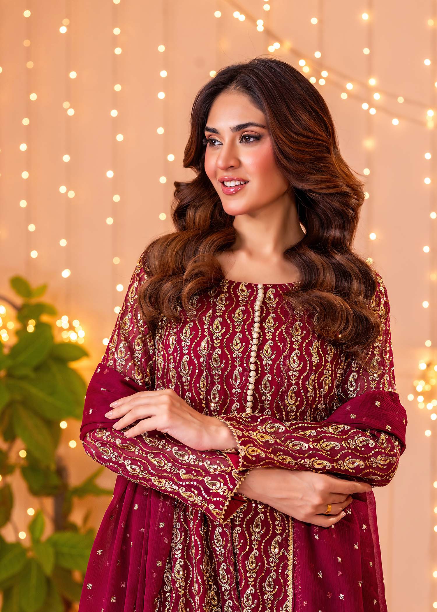 Ayesha Closet Shireen Gul Maroon Women 3pcs
