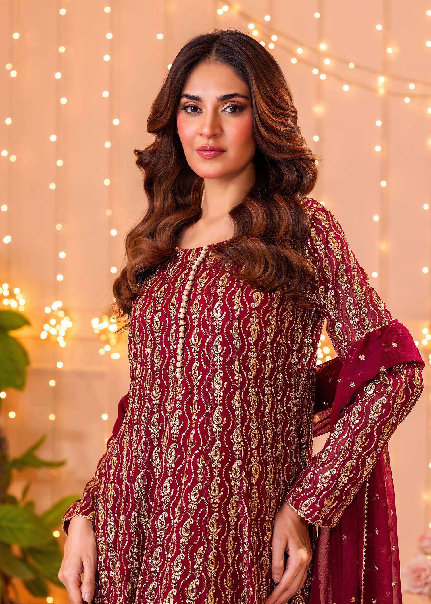 Ayesha Closet Shireen Gul Maroon Women 3pcs