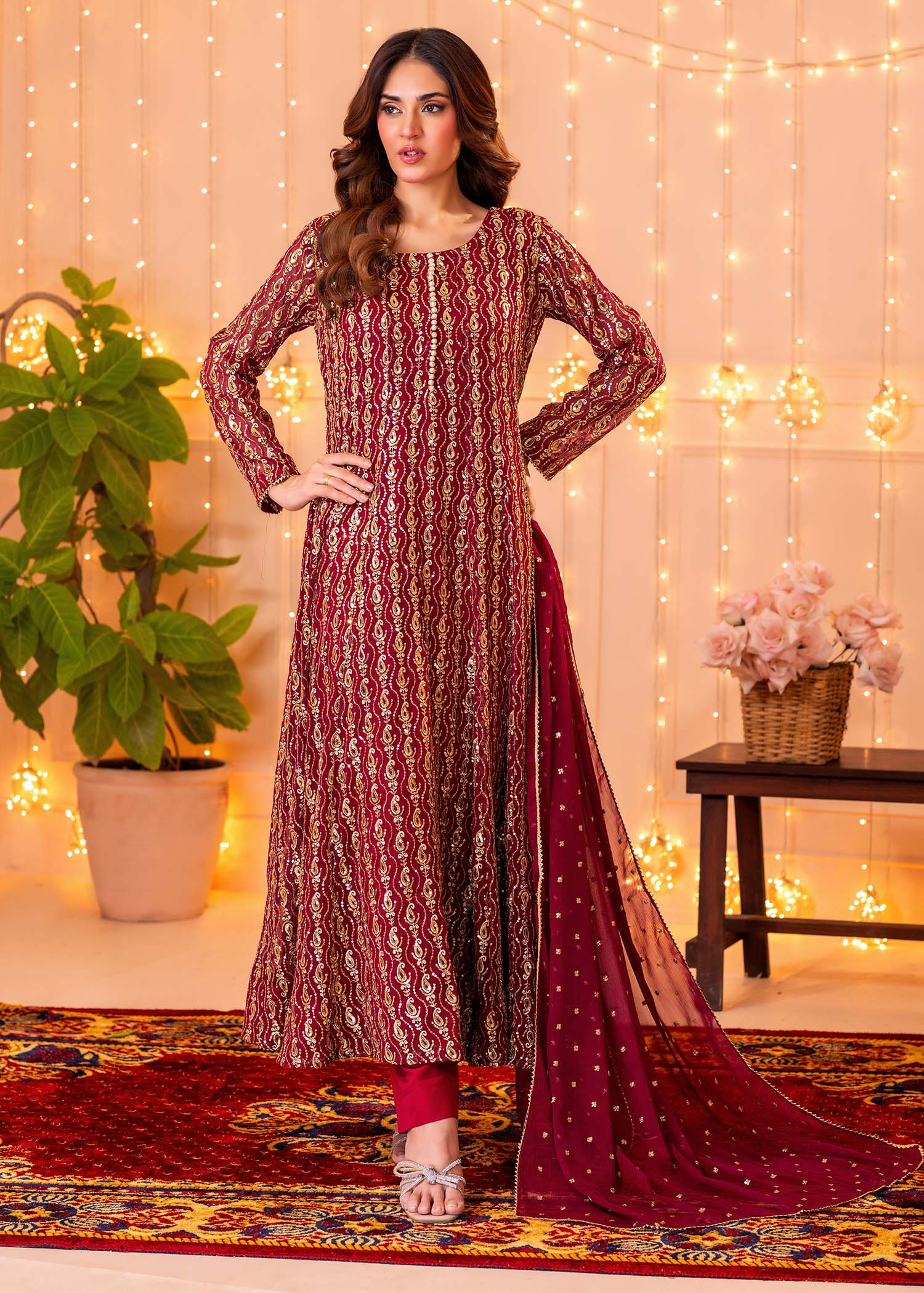 Ayesha Closet Shireen Gul Maroon Women 3pcs