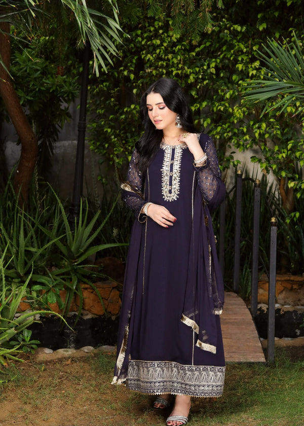 Manahils MAXI 123 MELANIE NAVY BLUE Women 3pcs