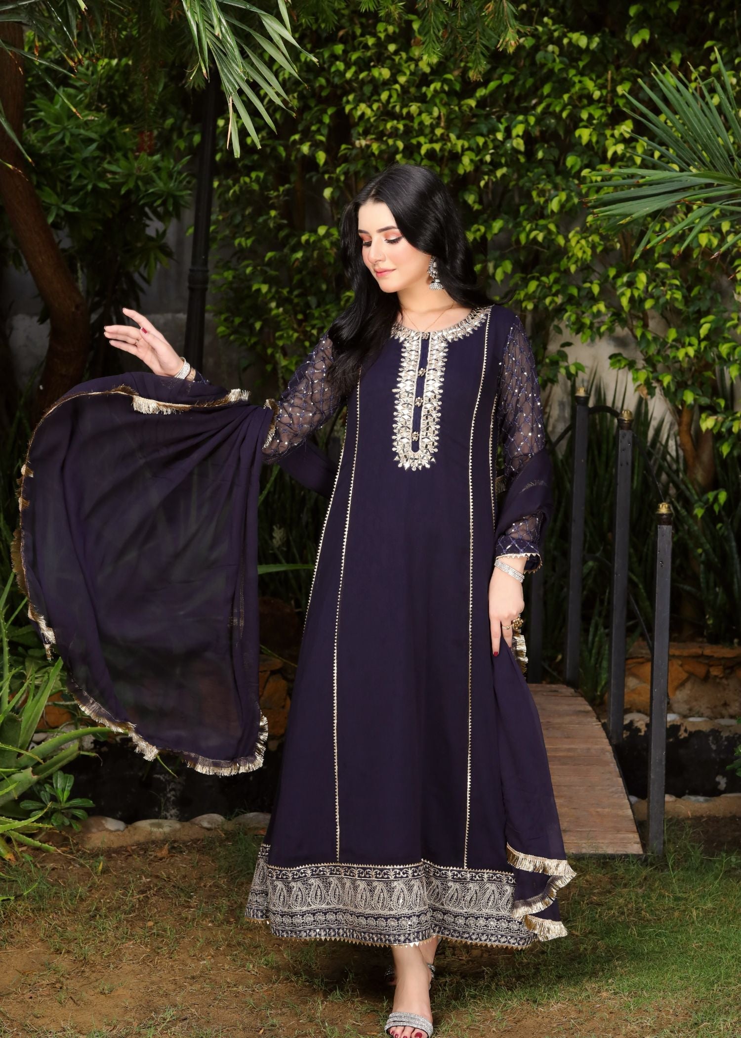 Manahils MAXI 123 MELANIE NAVY BLUE Women 3pcs