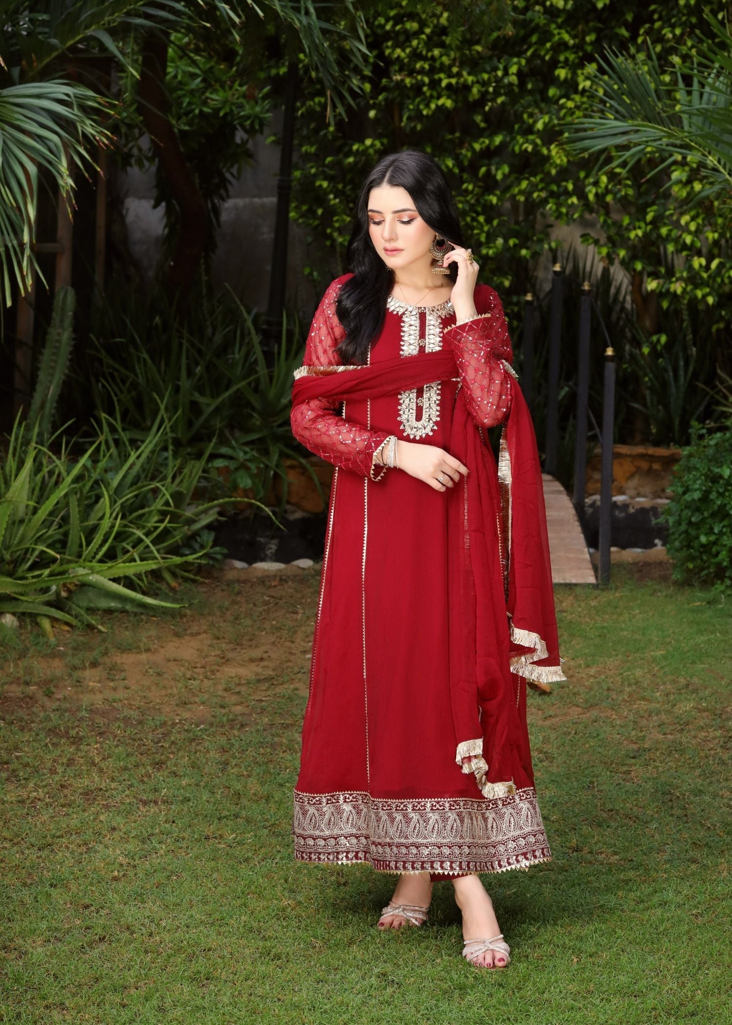 Manahils KURTI 123 MEHROON Women 3pcs