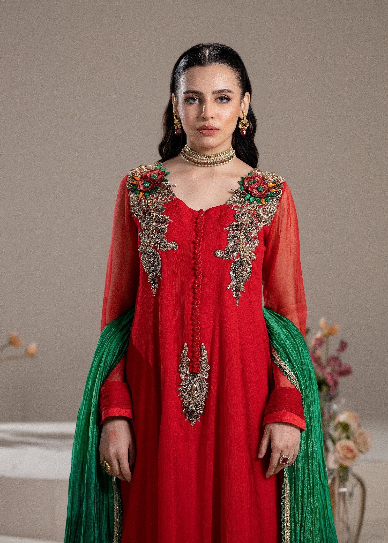 Khuda Baksh Creations M 110 Red Women 4pcs