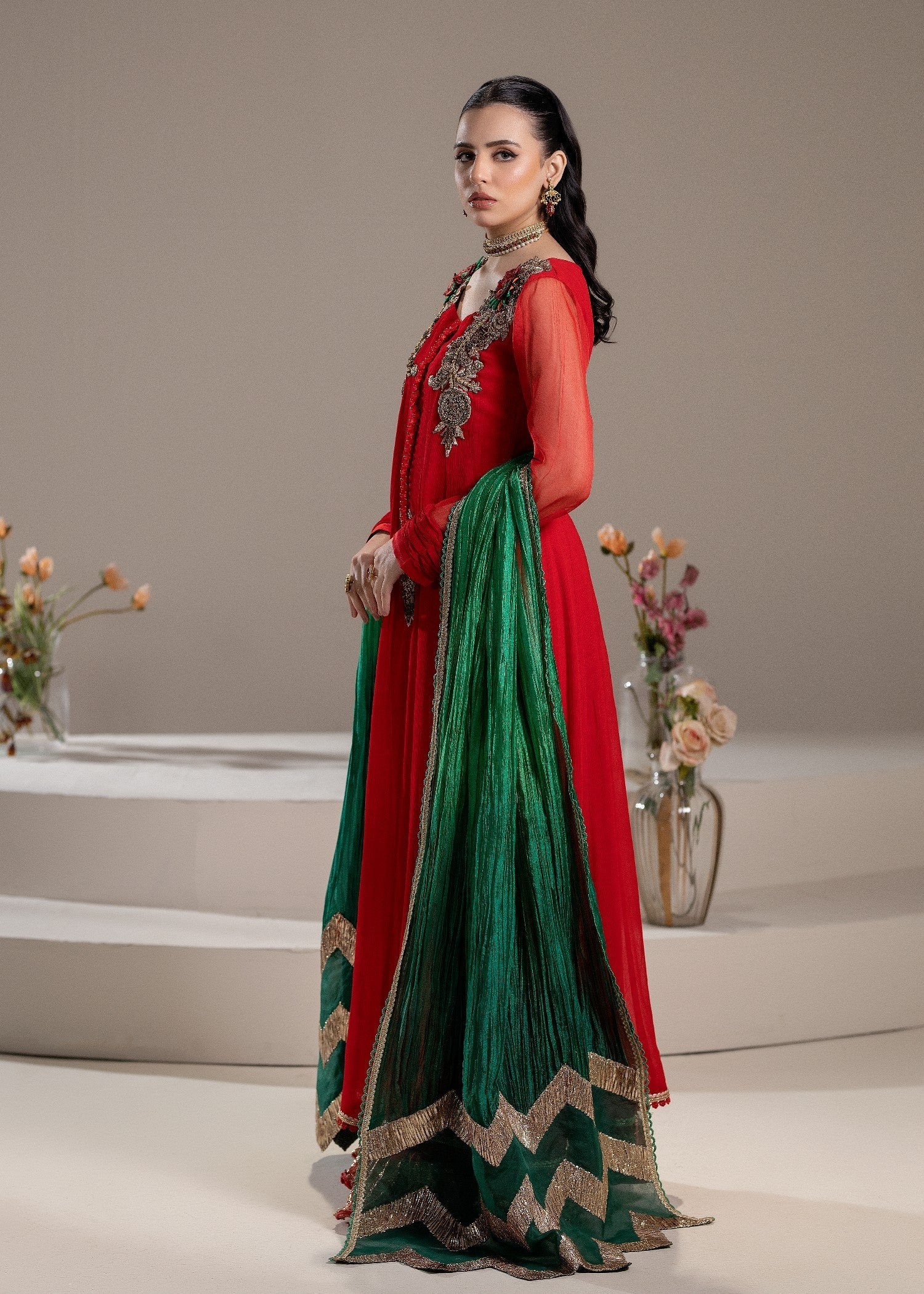 Khuda Baksh Creations M 110 Red Women 4pcs