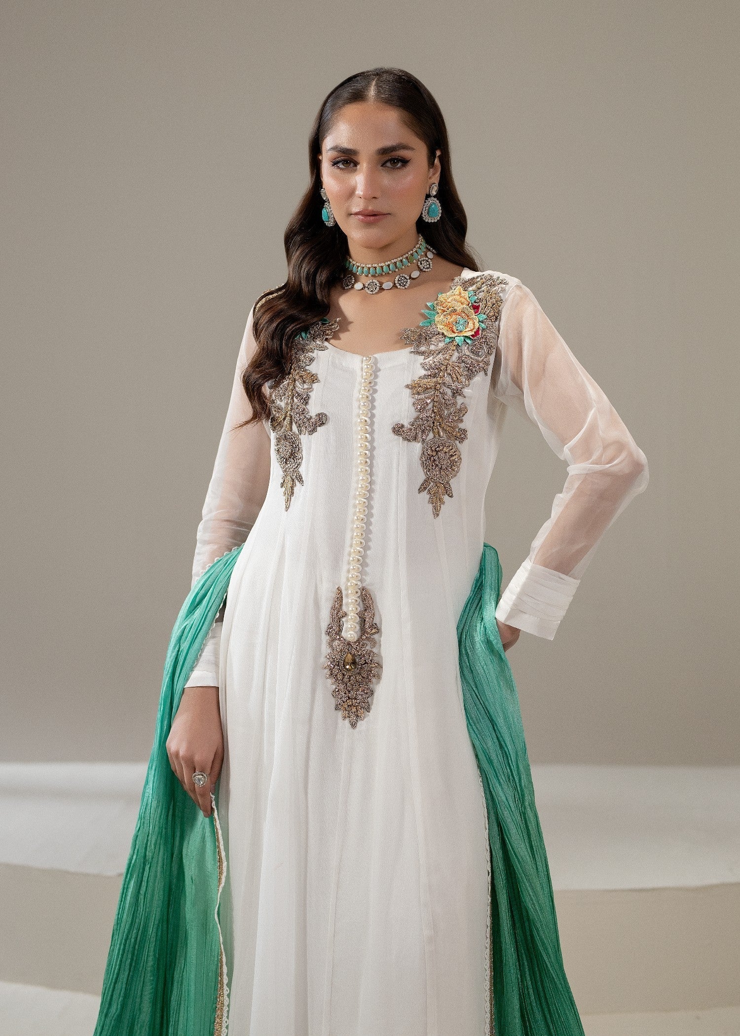 Khuda Baksh Creations M 110 White Women 4pcs
