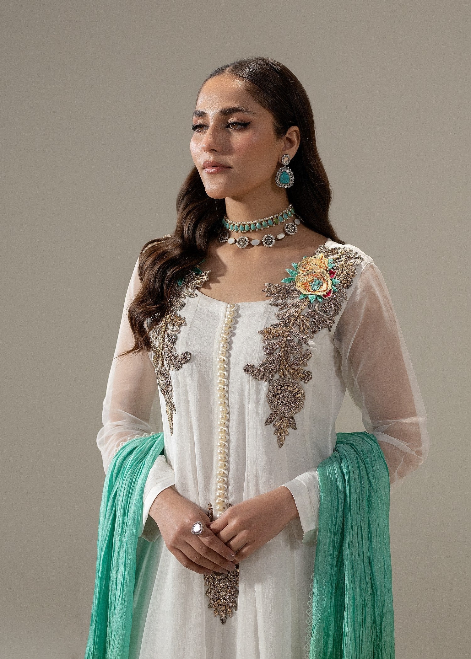 Khuda Baksh Creations M 110 White Women 4pcs