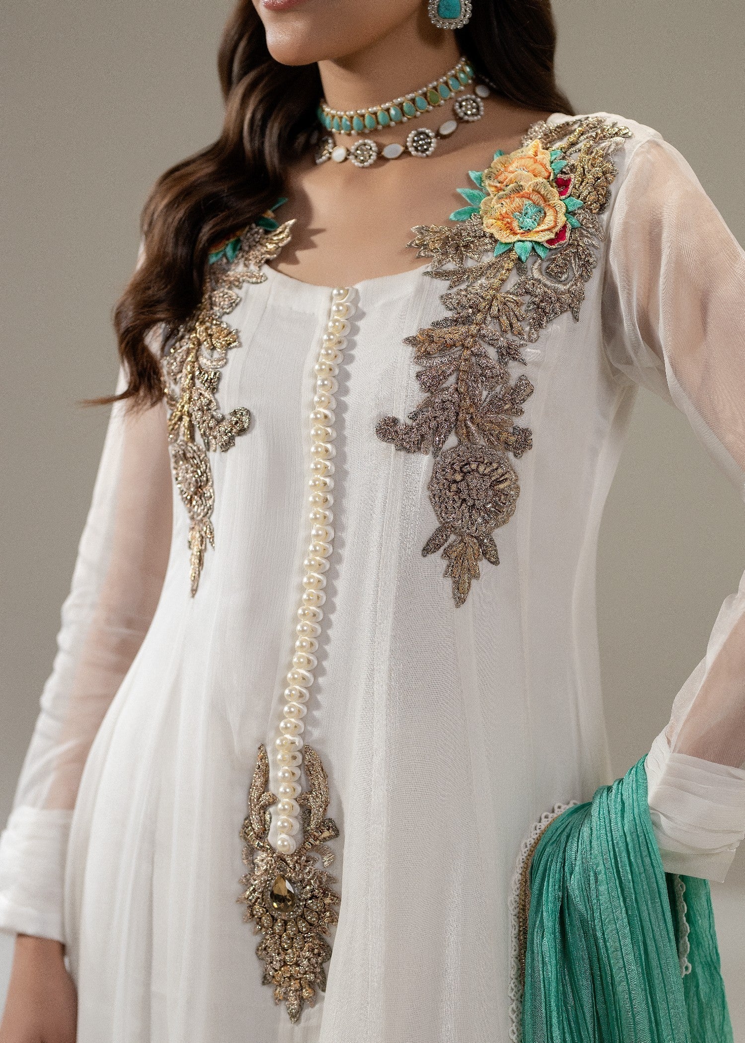 Khuda Baksh Creations M 110 White Women 4pcs