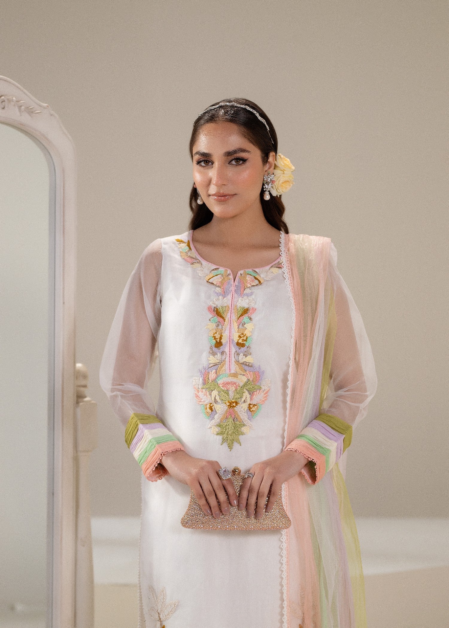 Khuda Baksh Creations M 108 White Women 4pcs