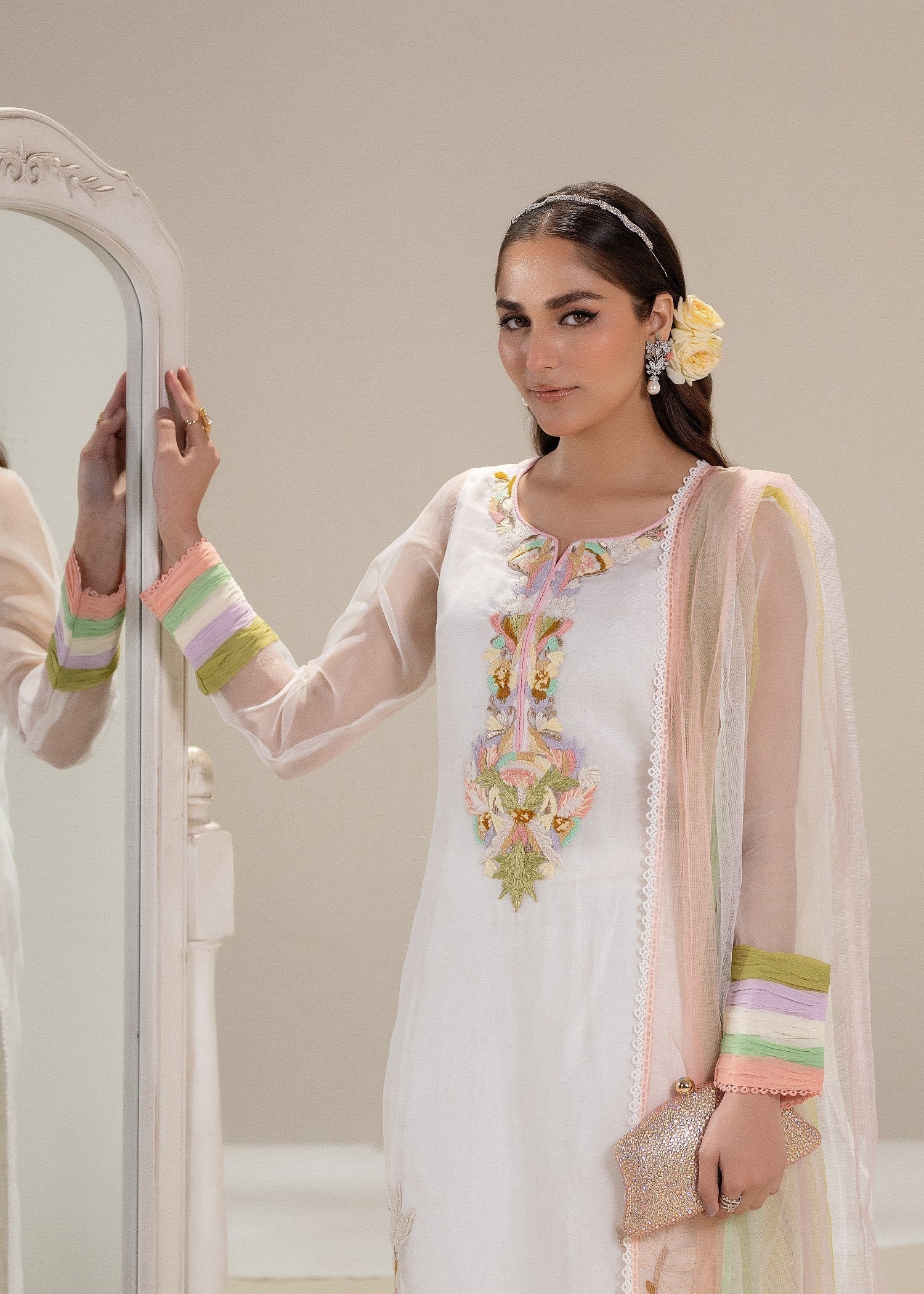 Khuda Baksh Creations M 108 White Women 4pcs