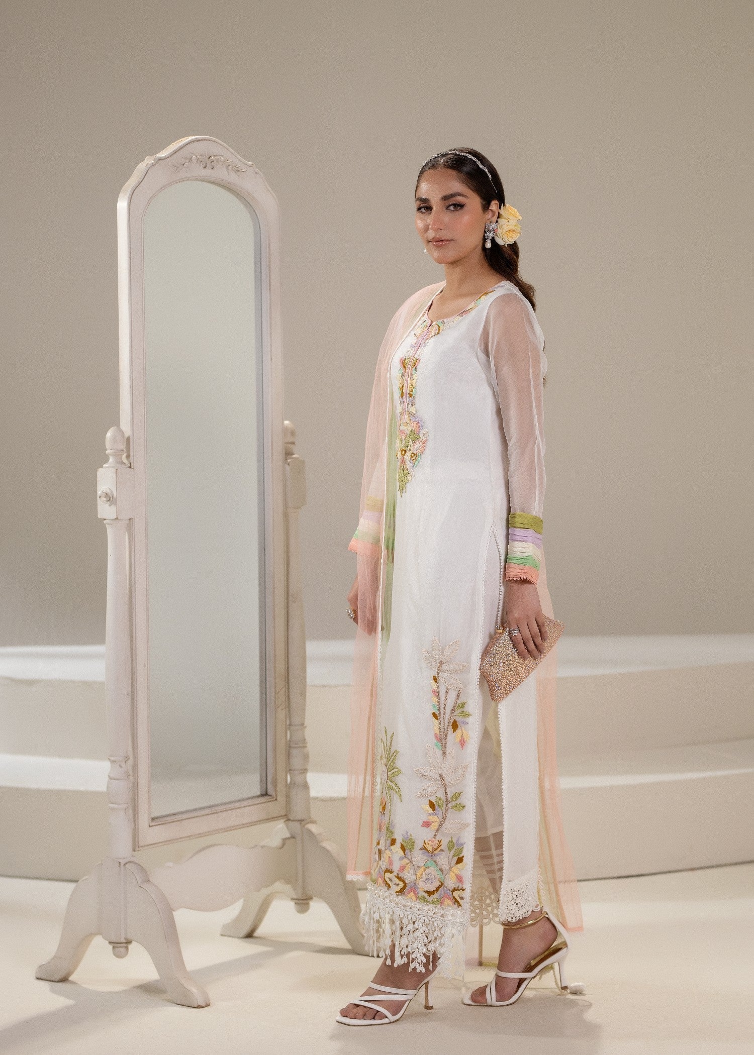 Khuda Baksh Creations M 108 White Women 4pcs