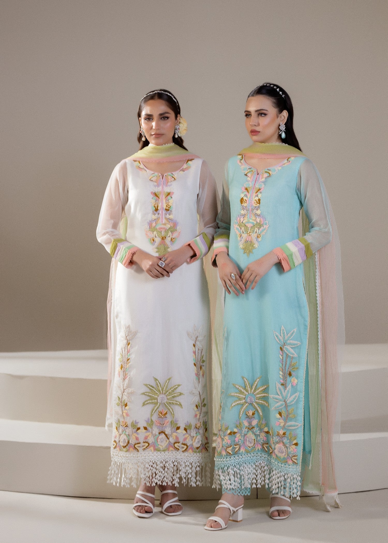 Khuda Baksh Creations M 108 Cyan Women 4pcs