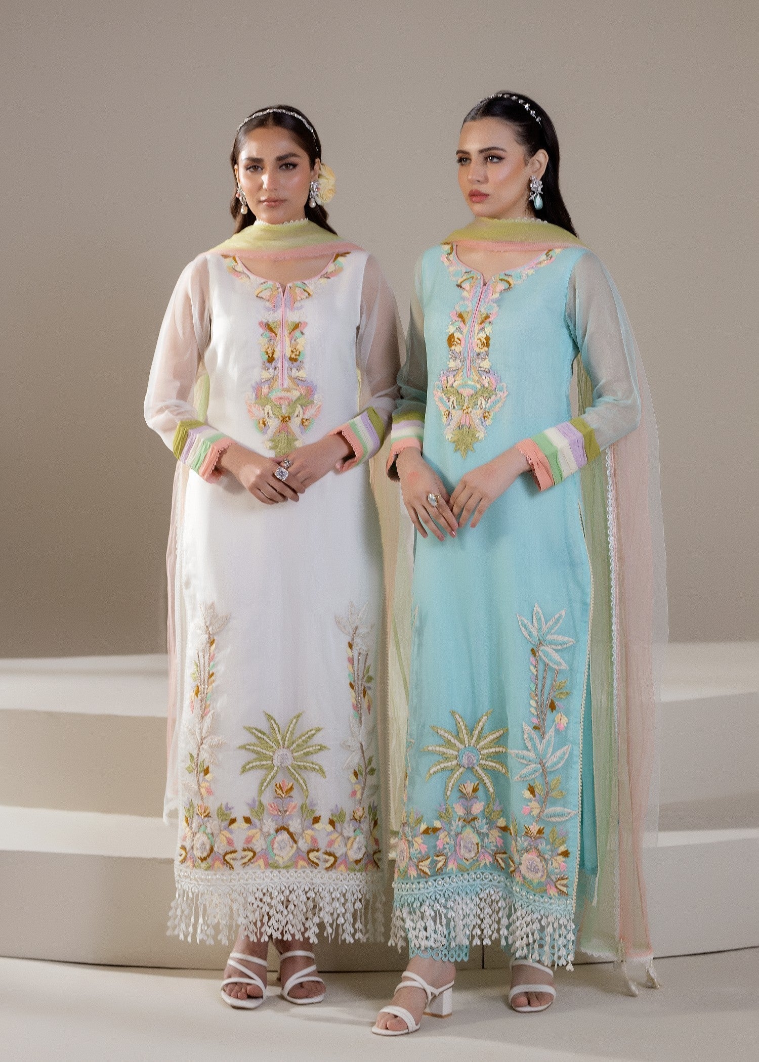 Khuda Baksh Creations M 108 White Women 4pcs