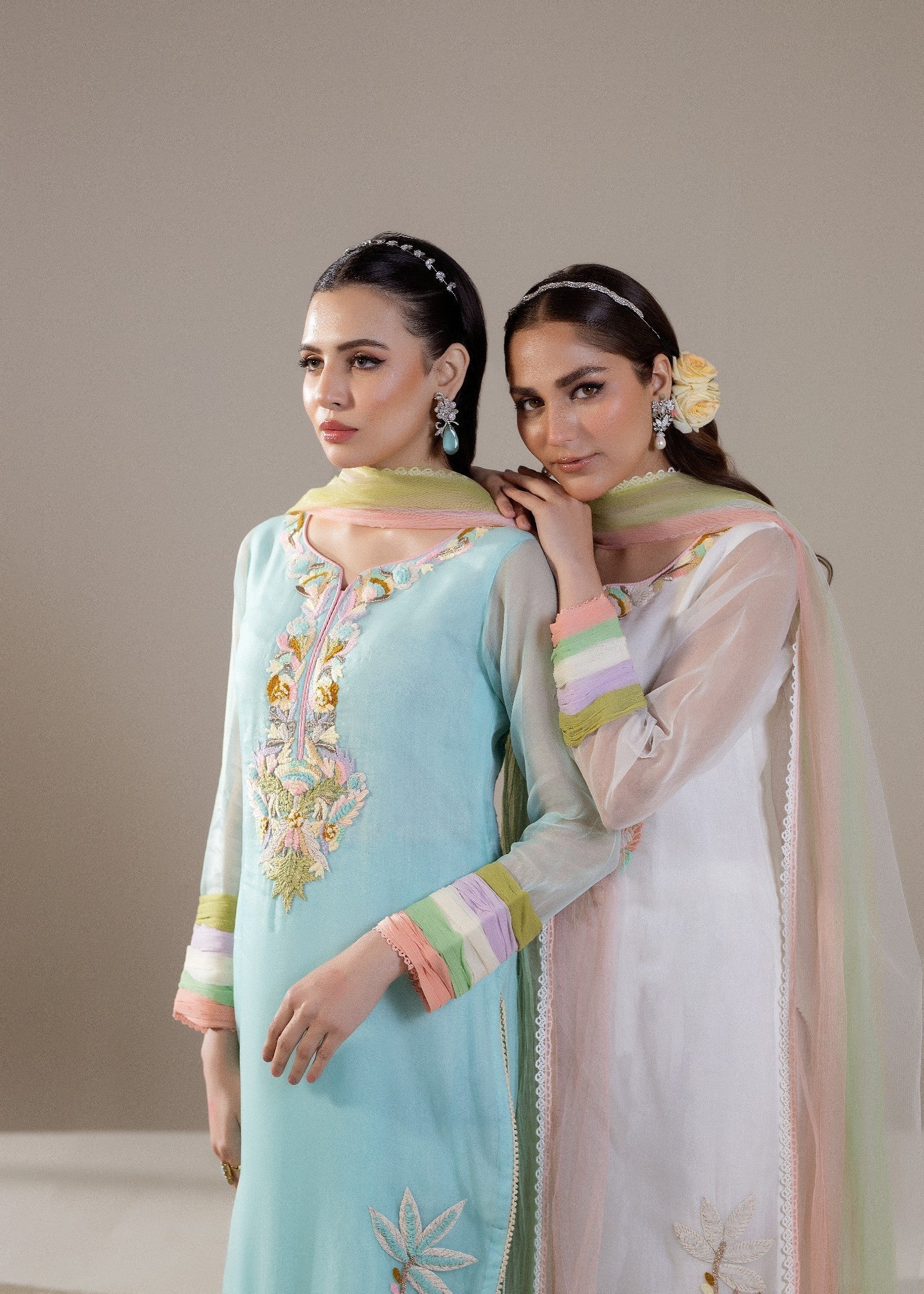 Khuda Baksh Creations M 108 Cyan Women 4pcs