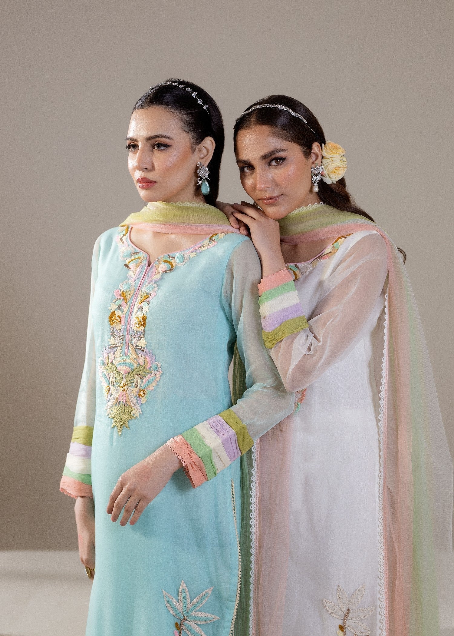 Khuda Baksh Creations M 108 White Women 4pcs