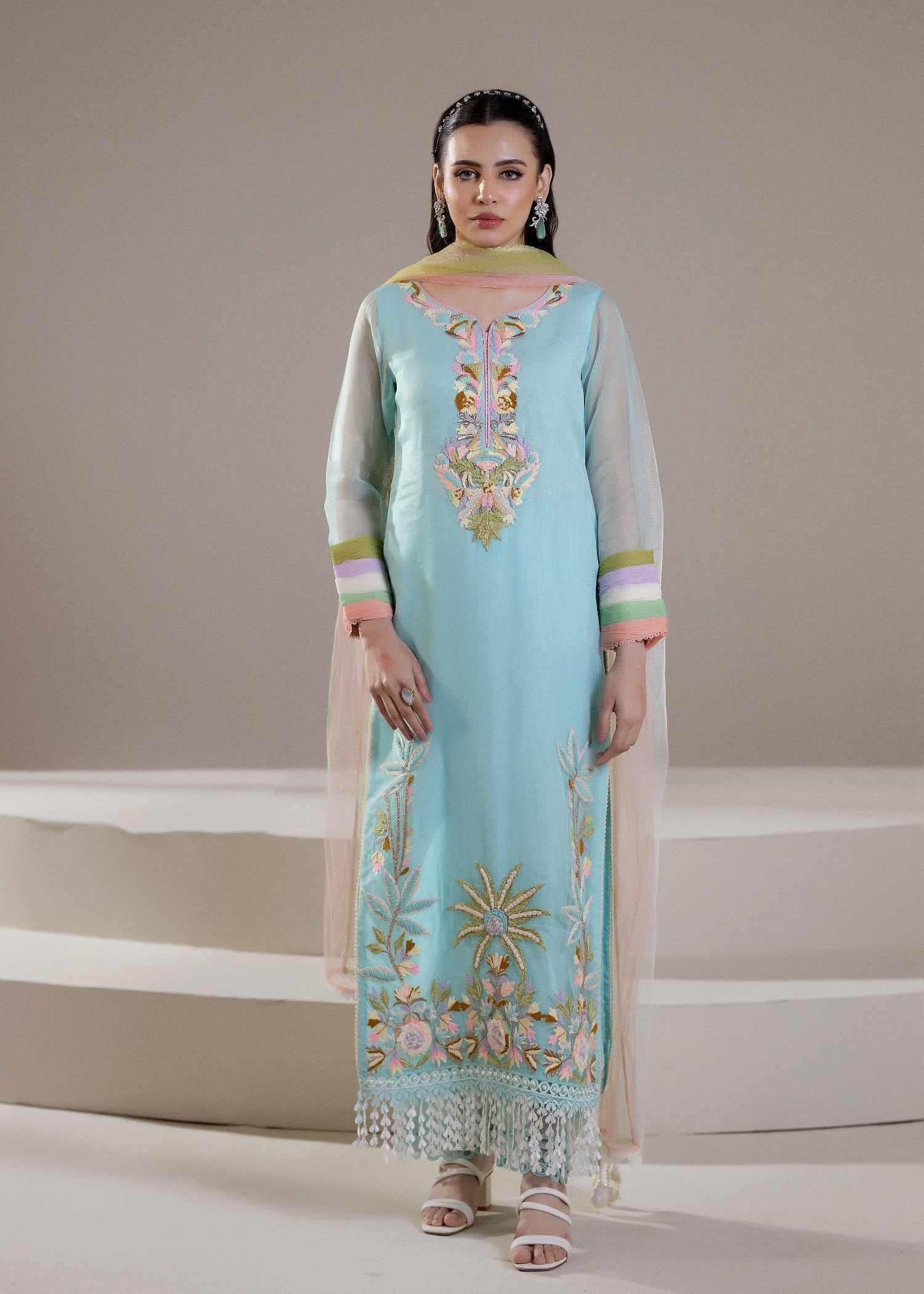 Khuda Baksh Creations M 108 Cyan Women 4pcs