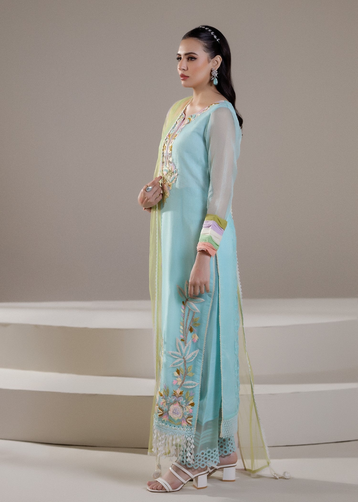 Khuda Baksh Creations M 108 Cyan Women 4pcs