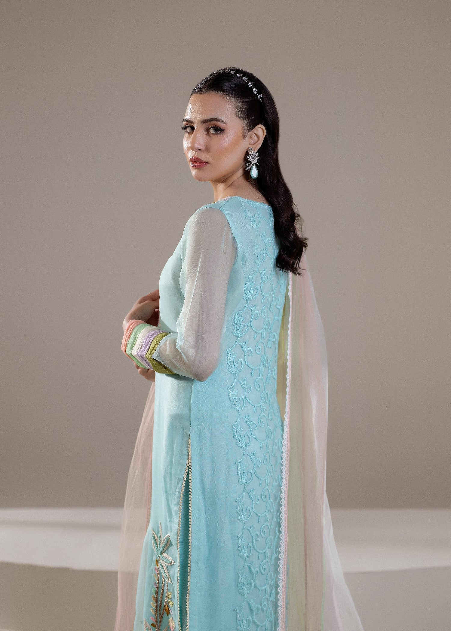 Khuda Baksh Creations M 108 Cyan Women 4pcs