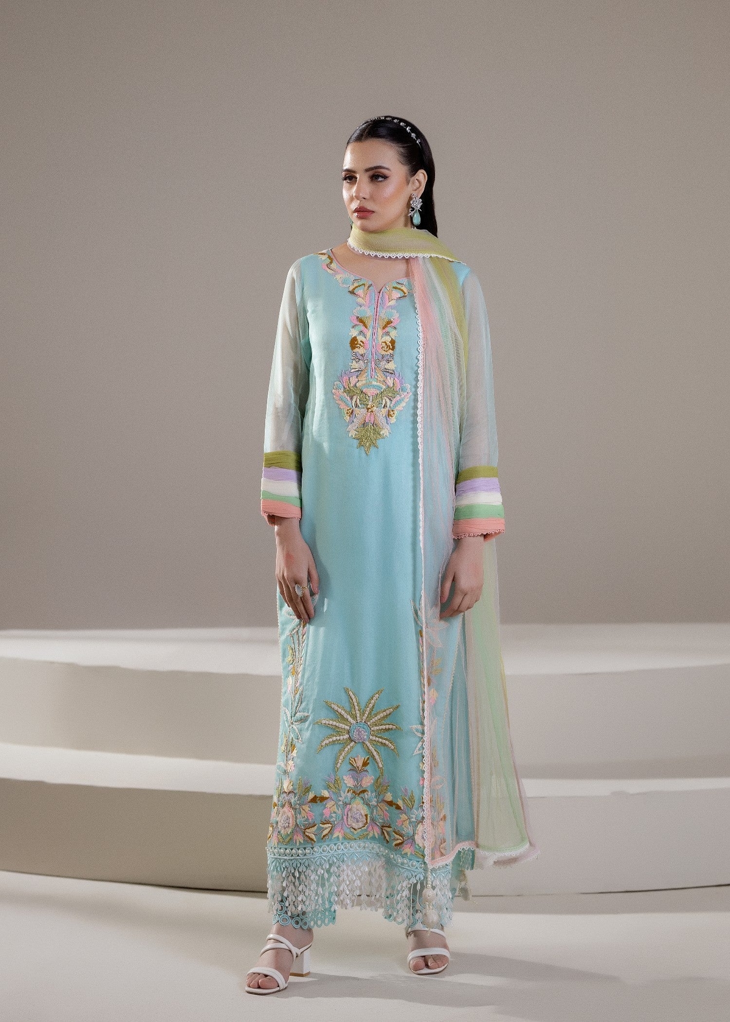 Khuda Baksh Creations M 108 Cyan Women 4pcs