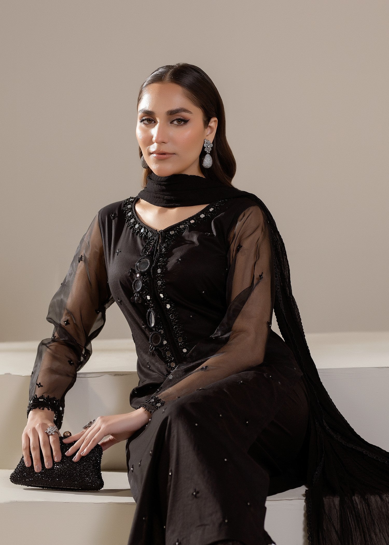 Khuda Baksh Creations Z 307 Black Women 3pcs