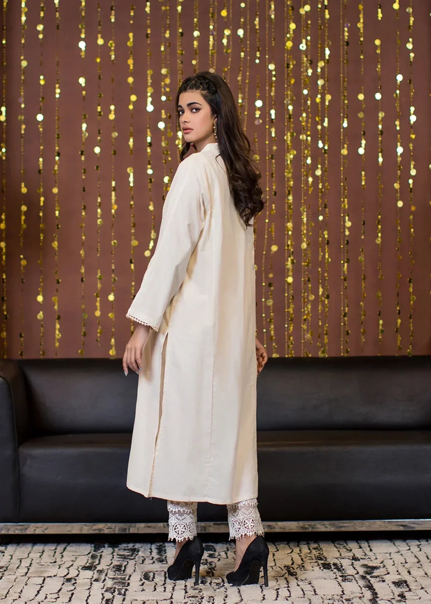 Urban Cut Cotton Embellished Kurta Women 1pcs