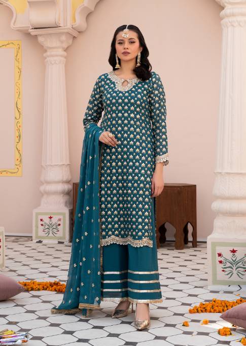 Misl naina (teal green) Women 3pcs