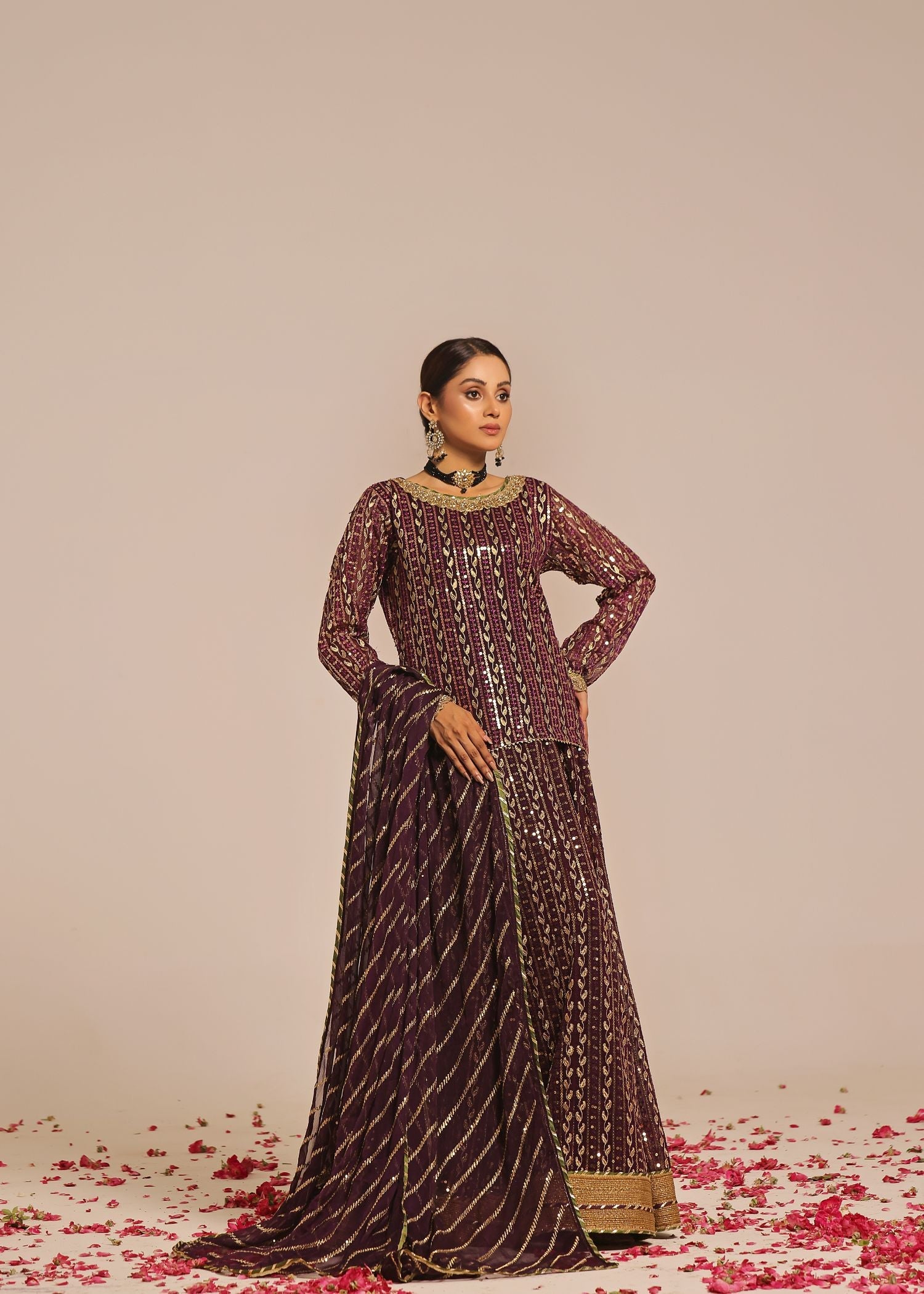 Ayesha Closet Shadmani Plum Obsession Women 3pcs