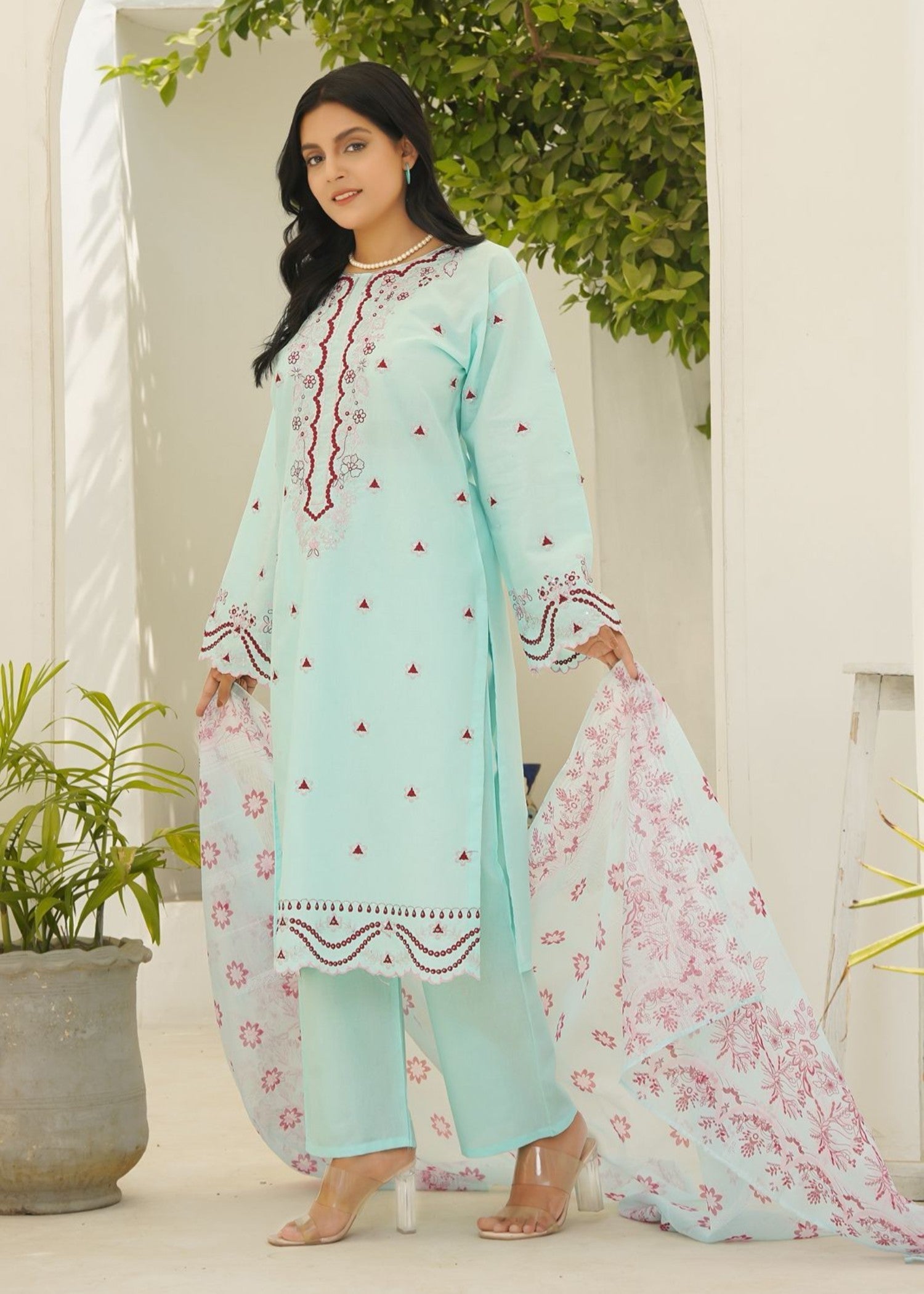 Stylish Collection PAKEEZA SKY BLUE Women 3pcs