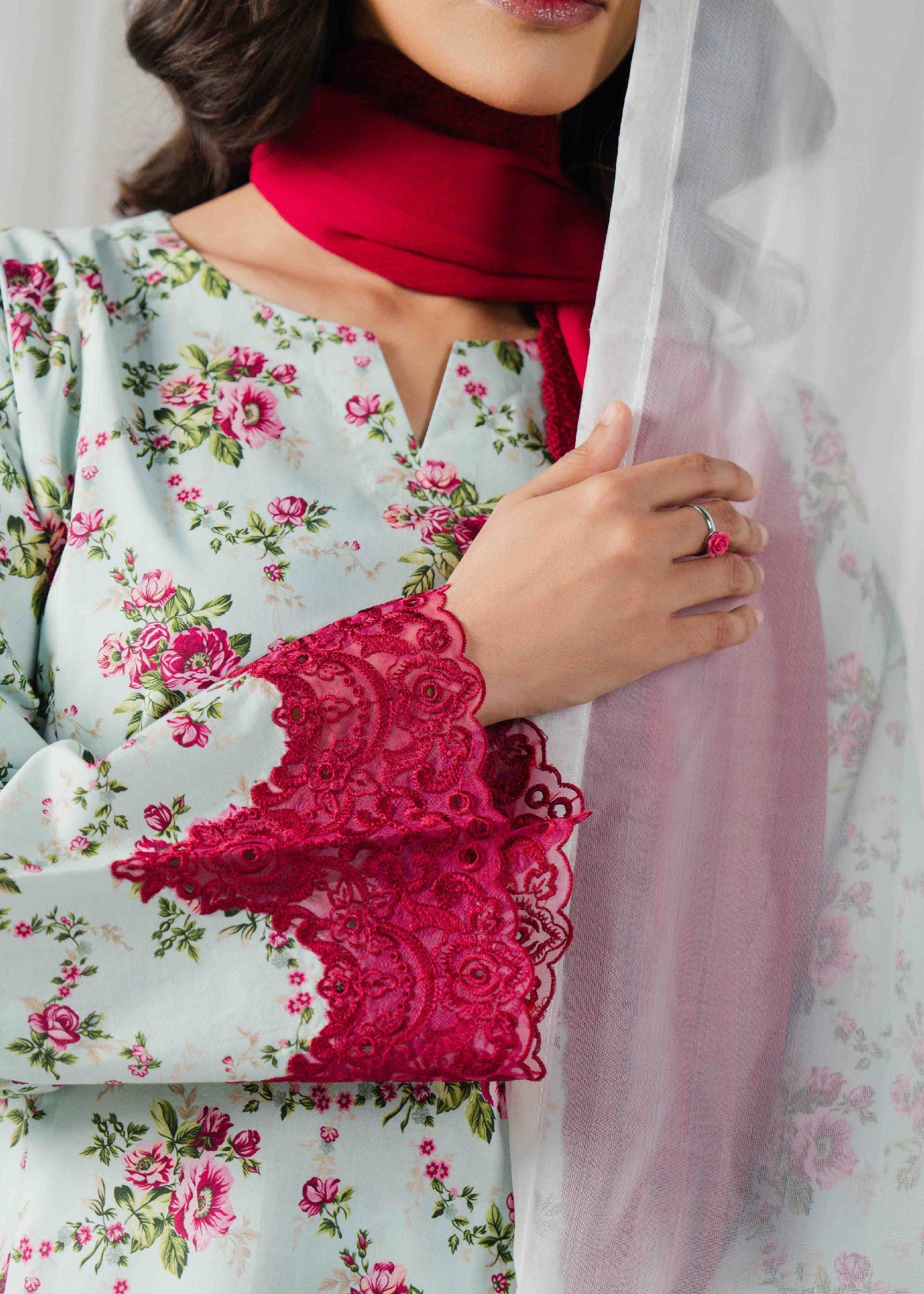 Buzzazi Arctic Blue Printed Suit Women 3pcs