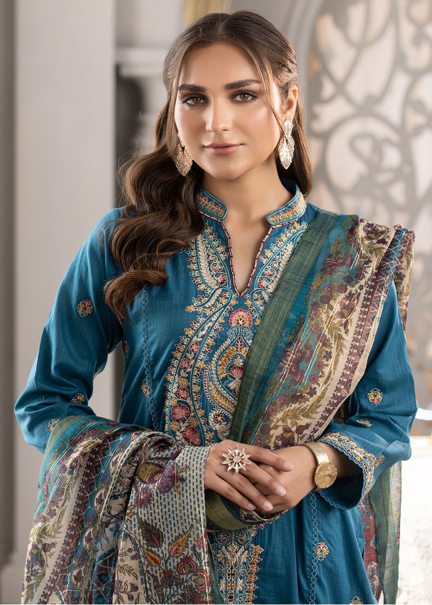 Madame Embroidered Check Lawn Suit 2687 Women 3pcs