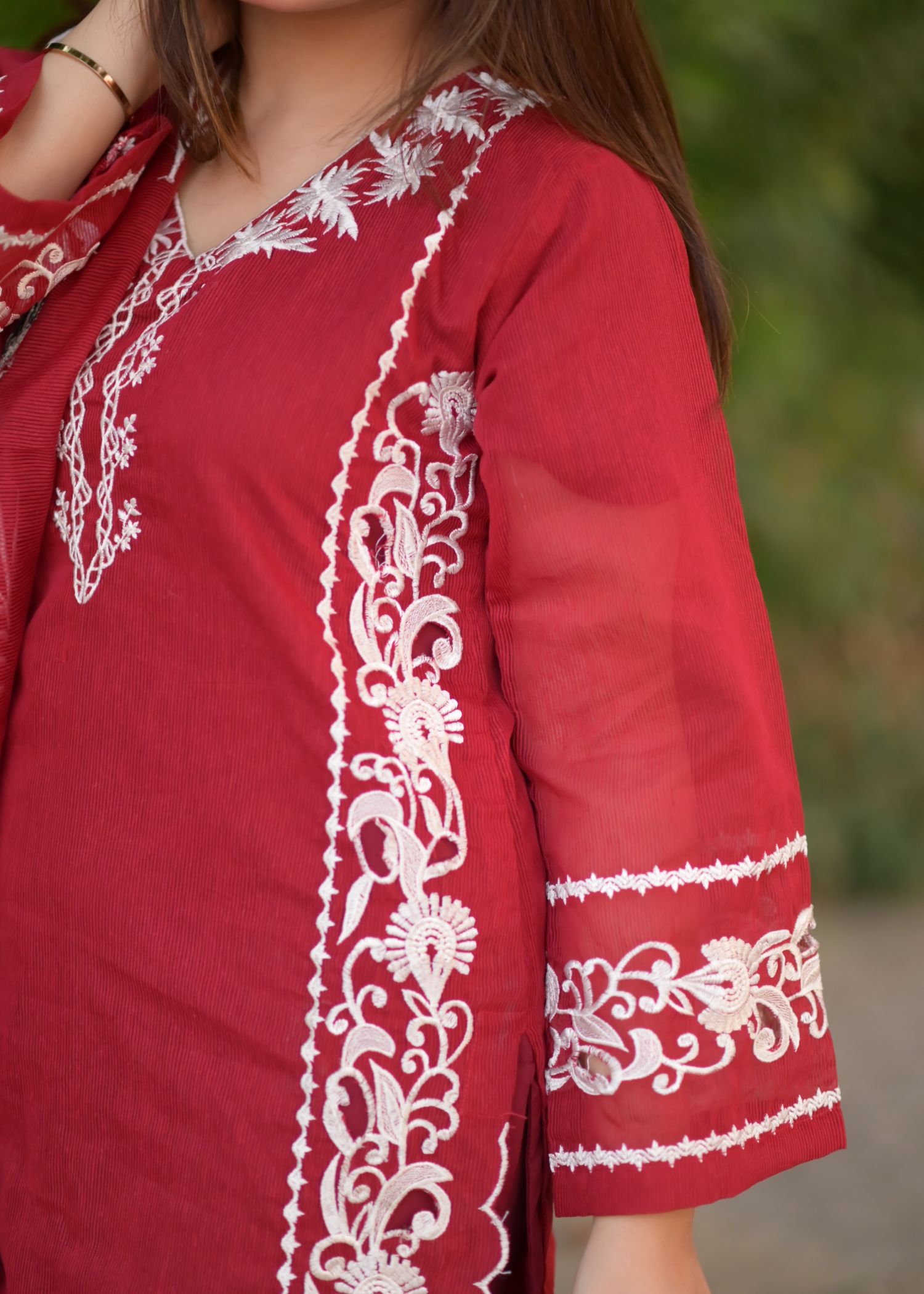 Ayesha B KARANDI NET FABRIC CUTWORK DESIGN Women 4pcs