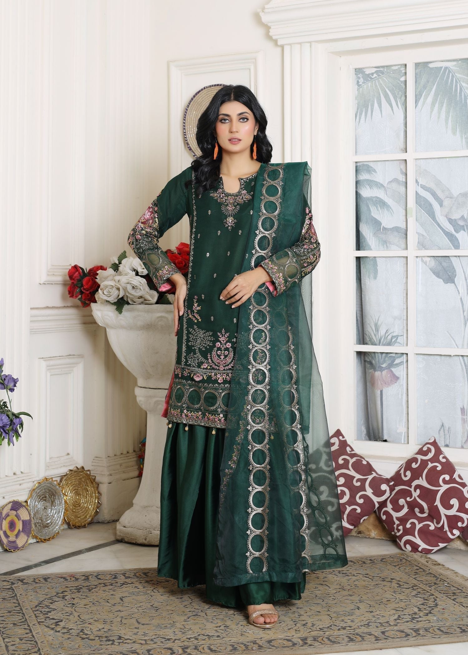 Pehnawa By Bin Akram’s GRACEFUL GREEN CHIFFON Women 3pcs
