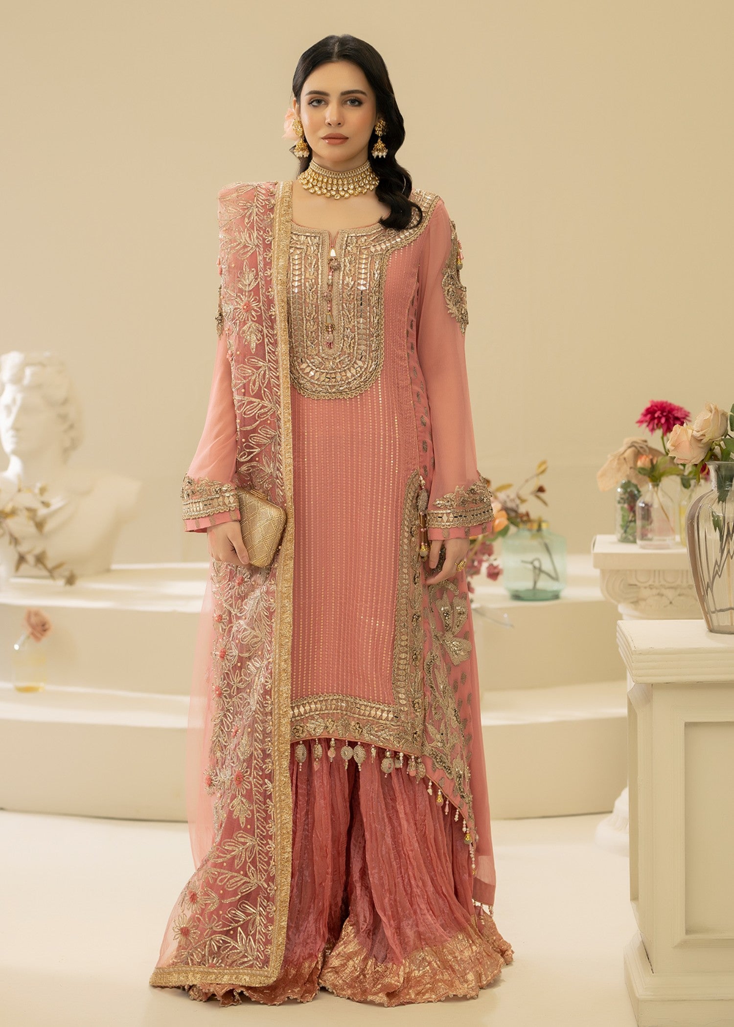 Khuda Baksh Creations M 109 Pink Women 4pcs