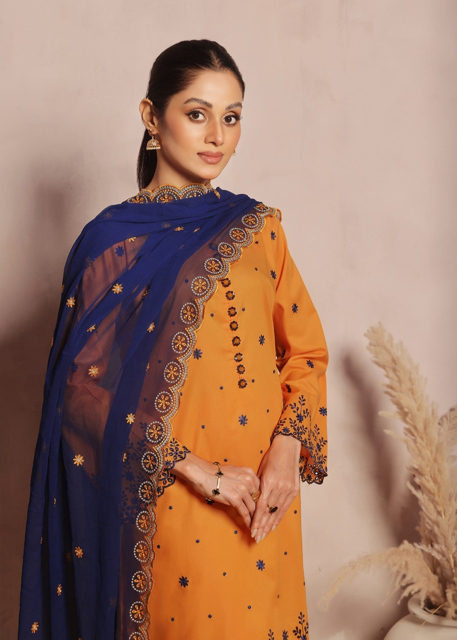 Kumash Textiles Mustard Women Stitched Women 3pcs