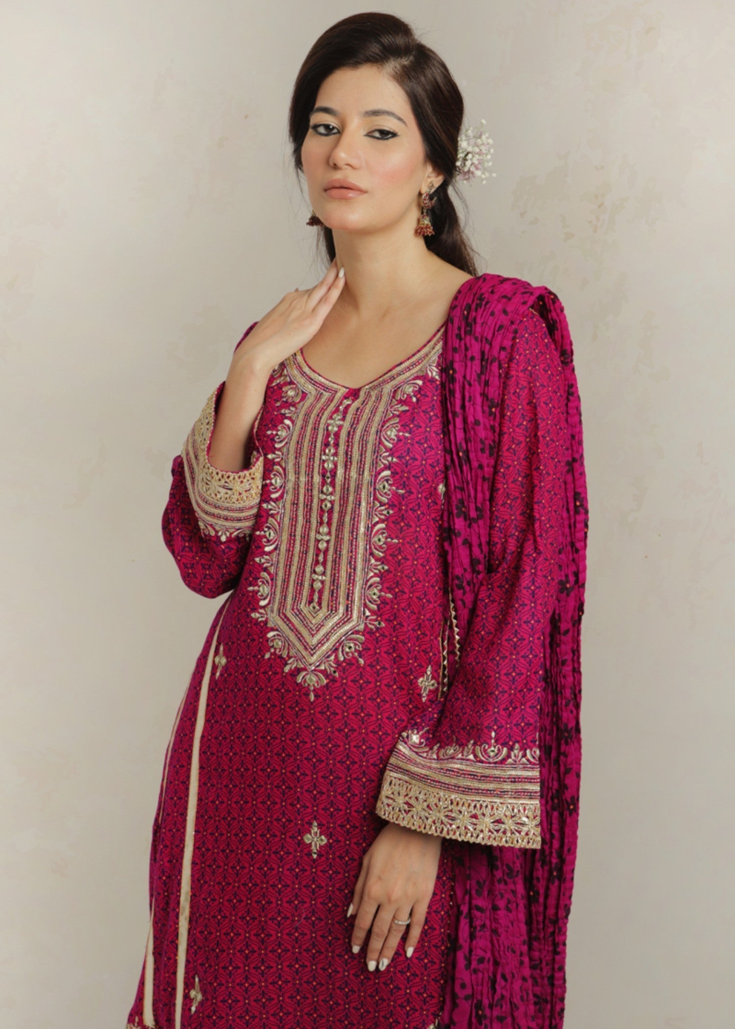 Gulenoor Blouche Vol 2 Magenta Women 3pcs