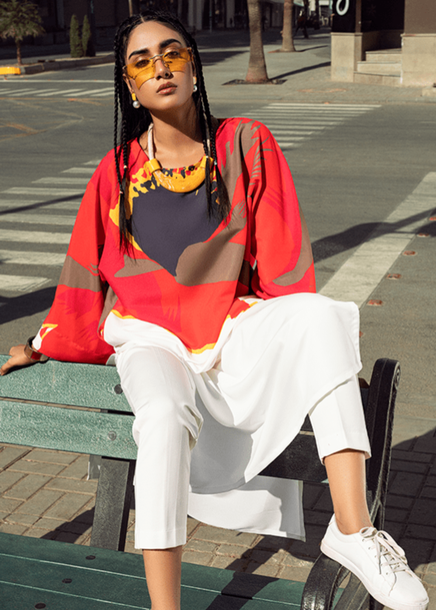 Kaanthaa Floral Flame – Stitched Women 2pcs