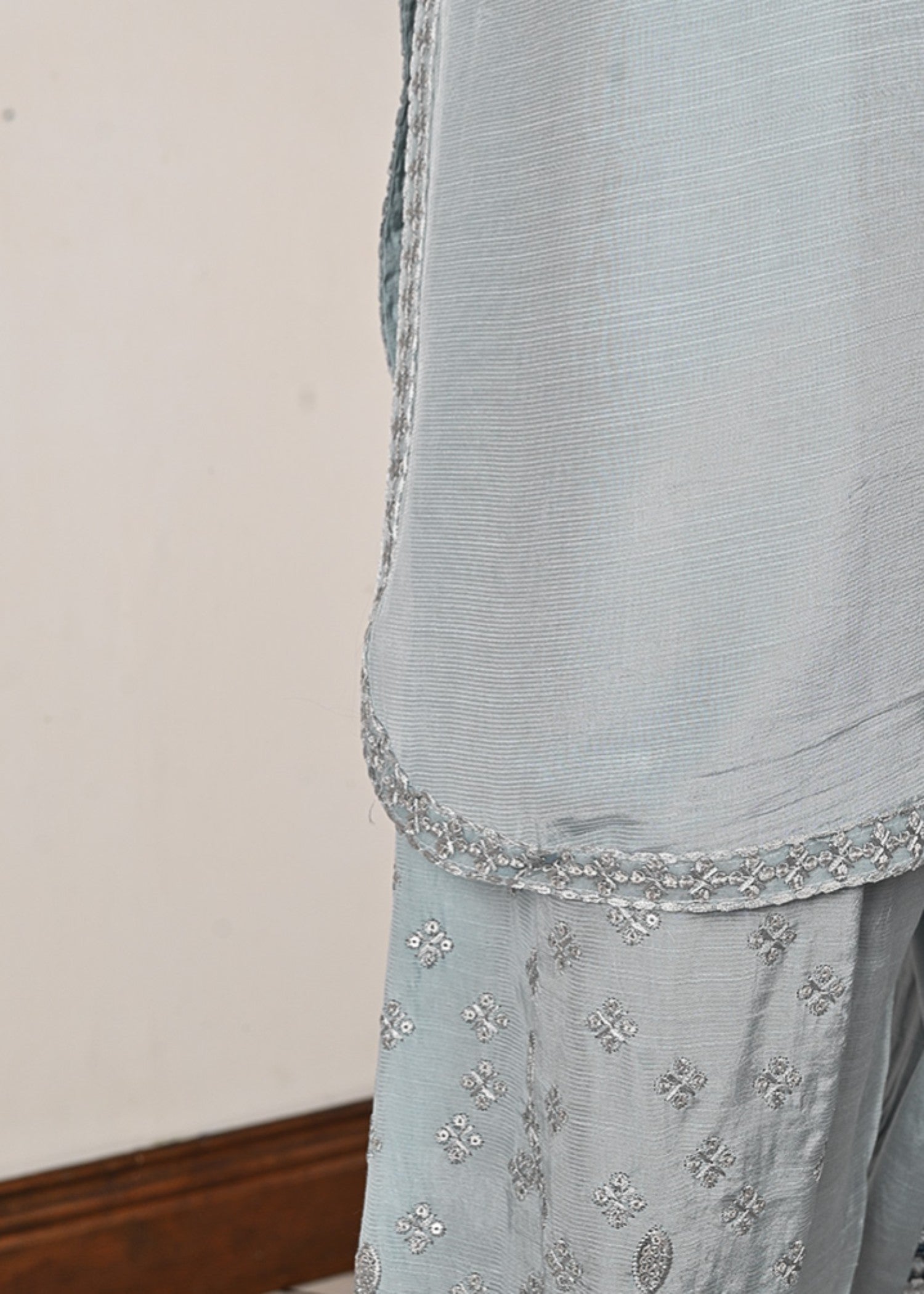 Khombi Raya BZ 164 Light Blue Formal Embroidered Dress Women 3pcs