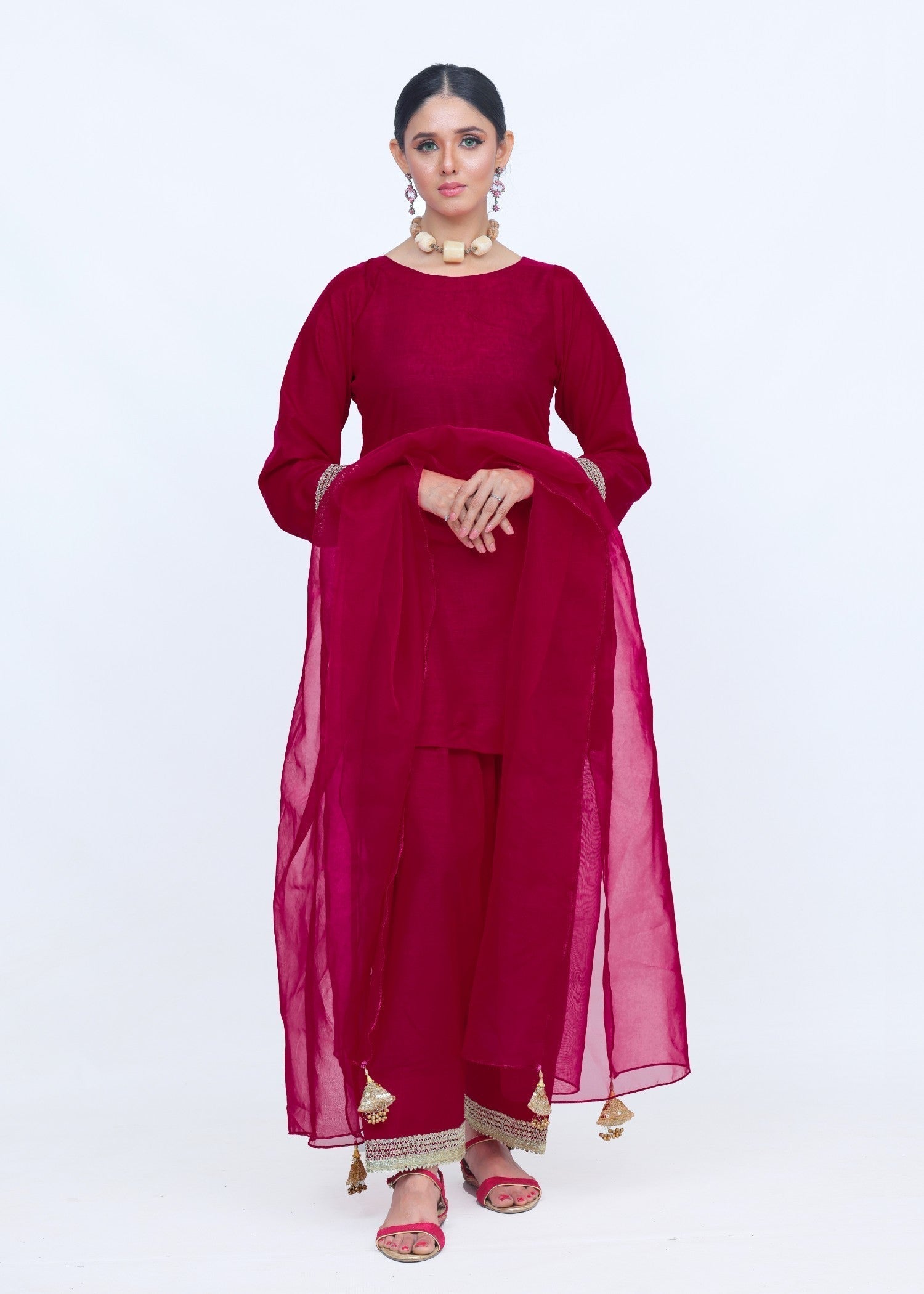 Eshals Wardrobe Farshi Shalwar Dress Women 3pcs