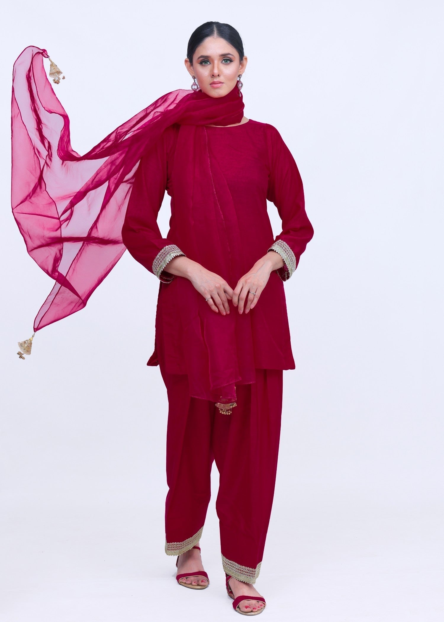 Eshals Wardrobe Farshi Shalwar Dress Women 3pcs