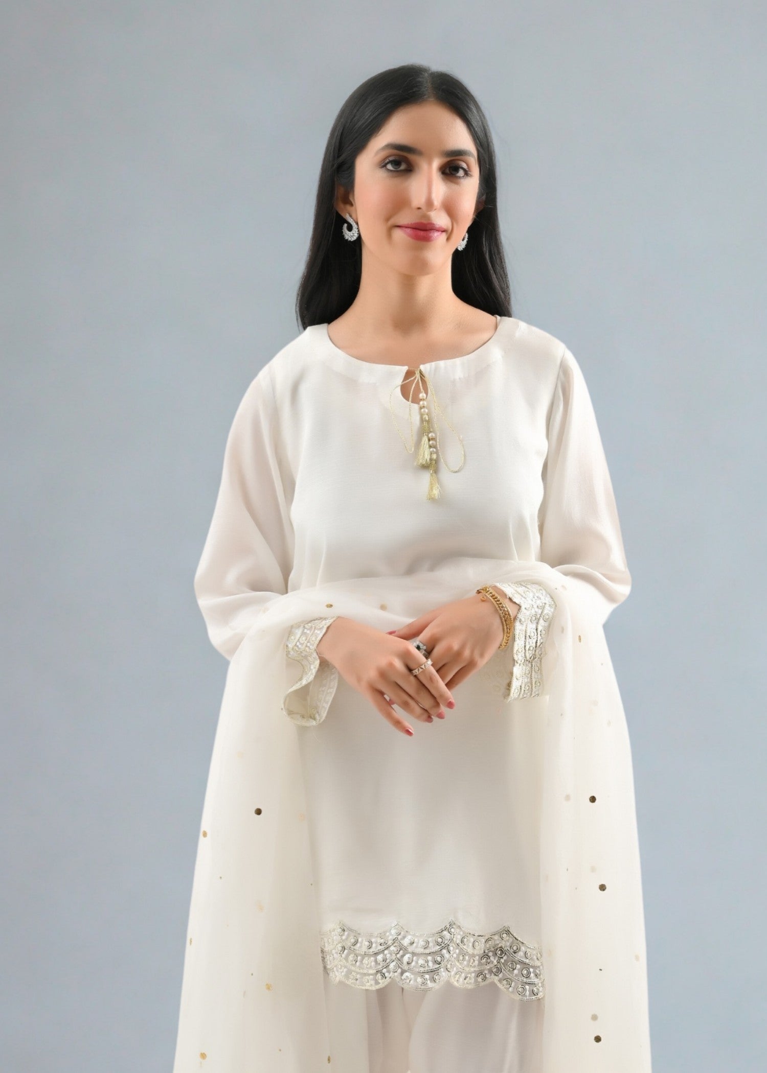 Ray Online Store White Elegance Mukesh Farshi Set Women 4pcs