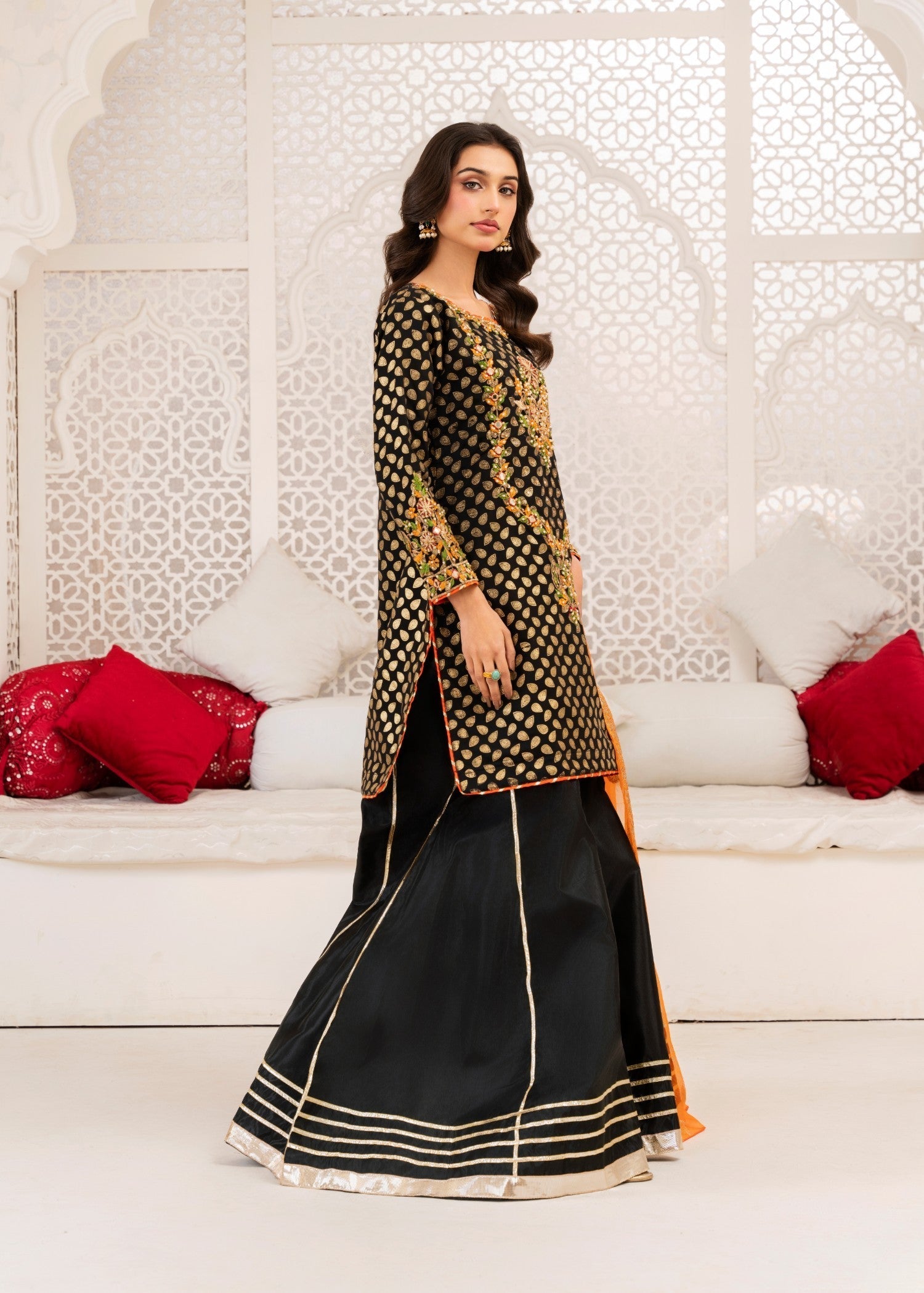 Miss & Mrs Black shirt sharara Women 3pcs