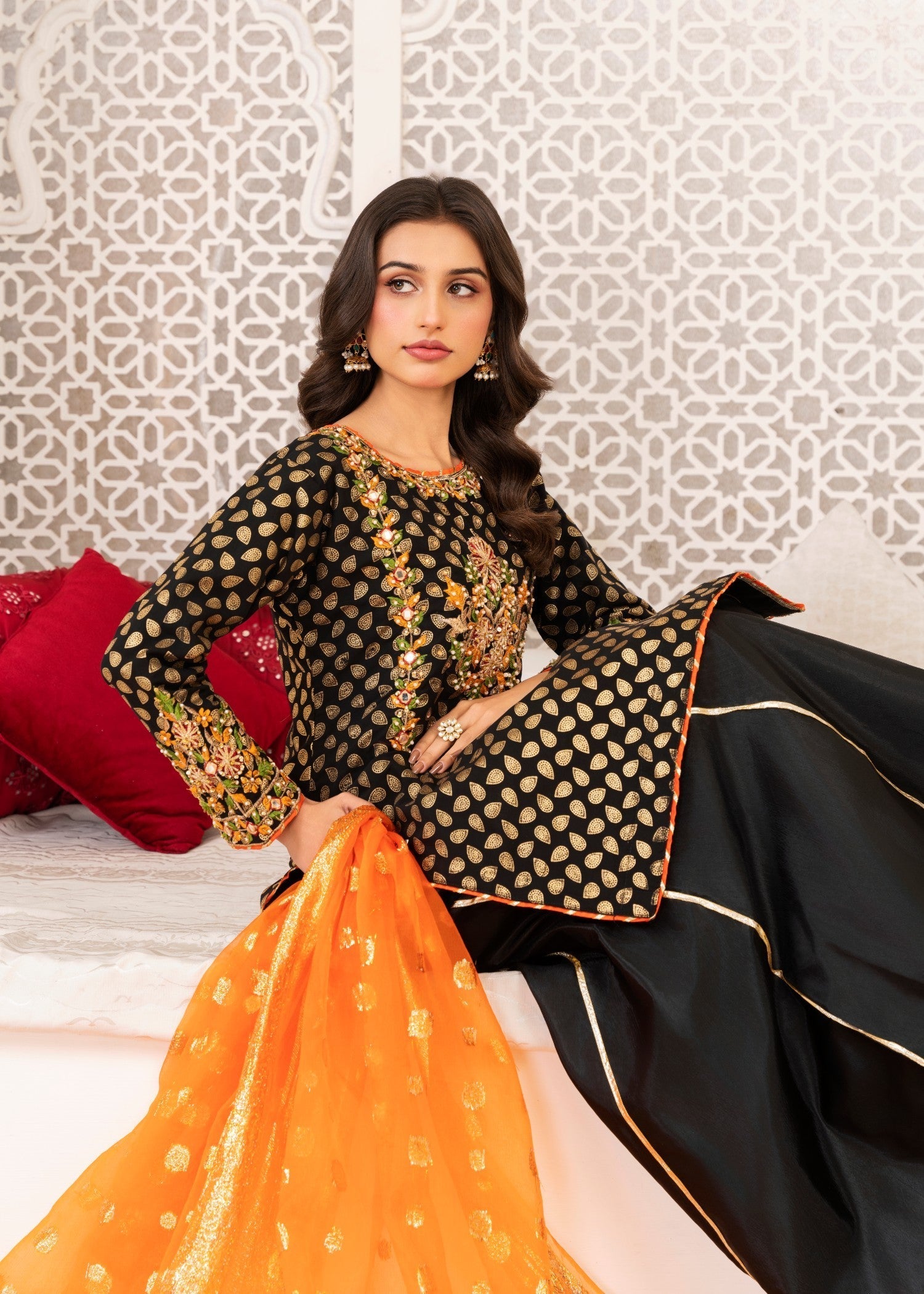 Miss & Mrs Black shirt sharara Women 3pcs